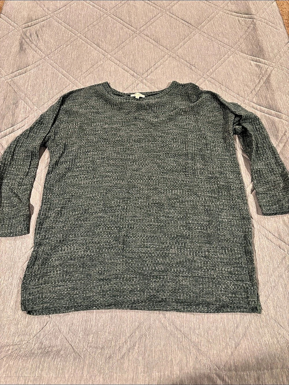 Riah Fashion Crewneck Knit Sweater in Gray XL Like New